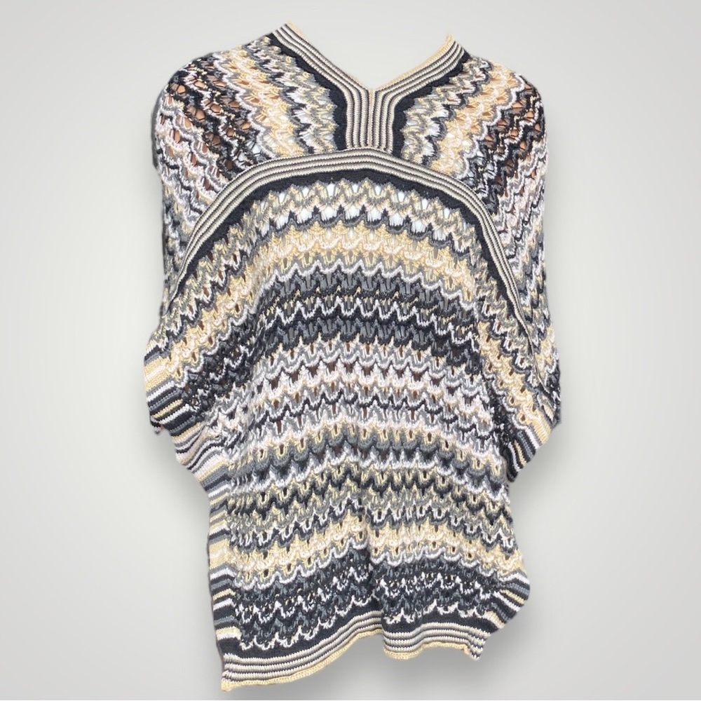 Missoni Wool Stripes Woven Poncho Sweater 🥠 - Picture 1 of 8